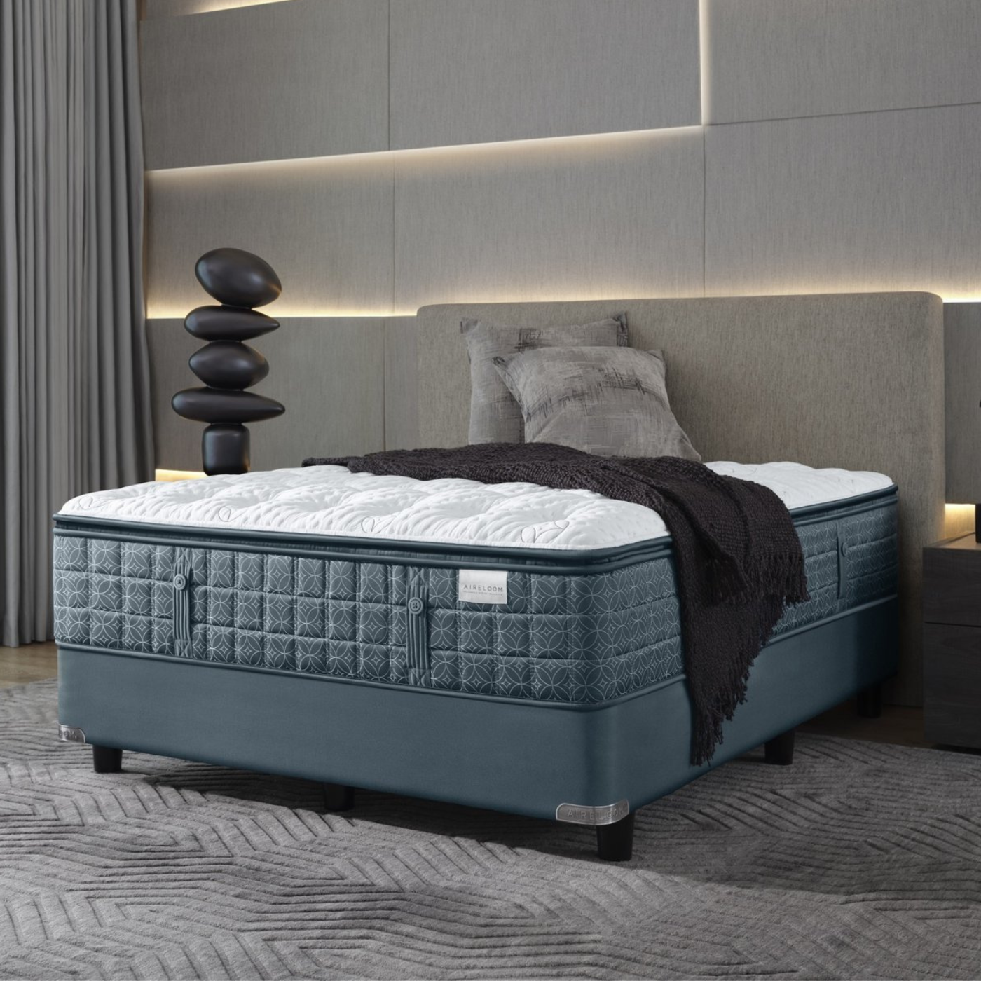 beautiful aireloom luxury bed in bedroom