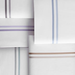 Duo Striped Sateen Flat Sheet Set